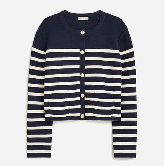 J.Crew Women’s Emilie Sweater Lady Jacket in Stripe - Size Large